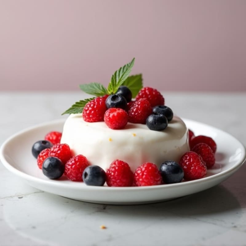 Silky Greek Yogurt Protein Mousse with Mixed Berries