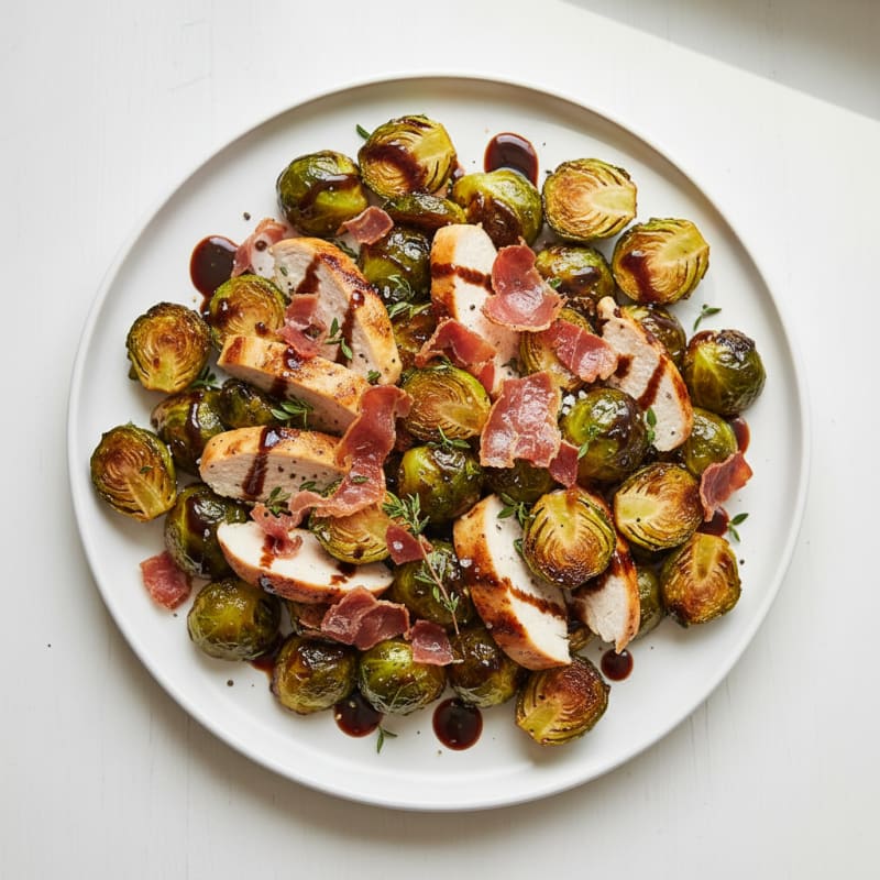 Balsamic-Glazed Brussels Sprouts with Prosciutto