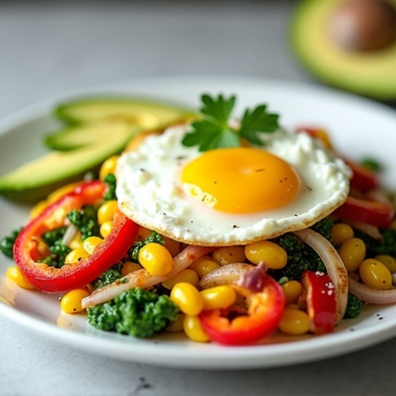 Egg White Veggie Scramble with Cottage Cheese