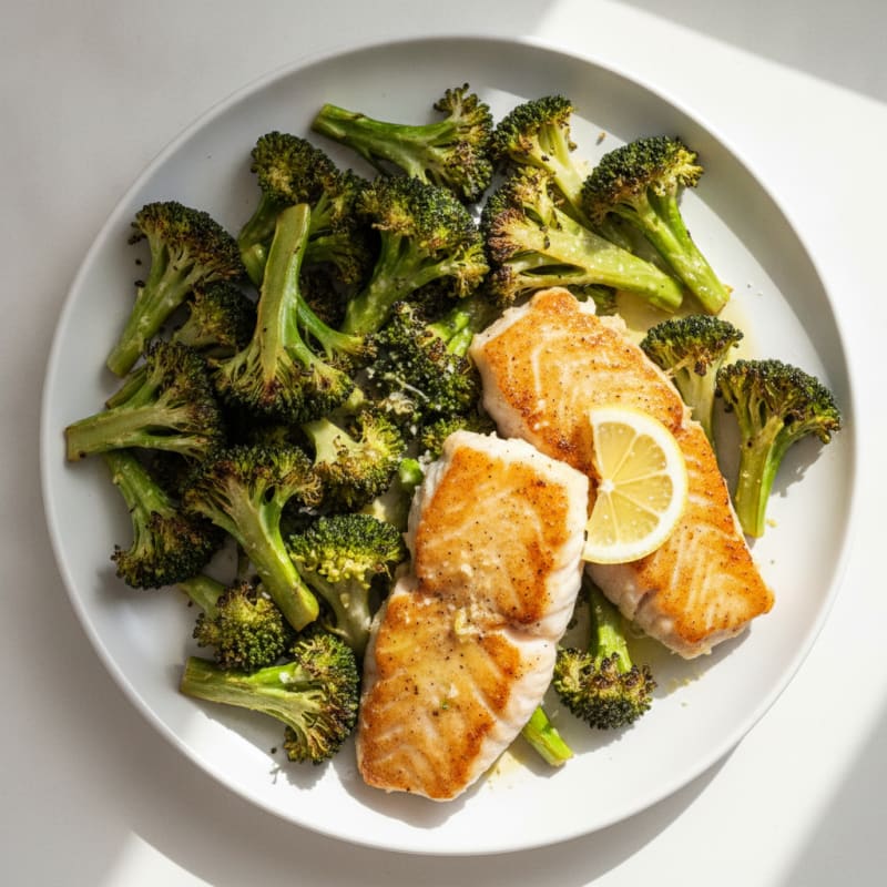 Seared Cod with Roasted Broccoli