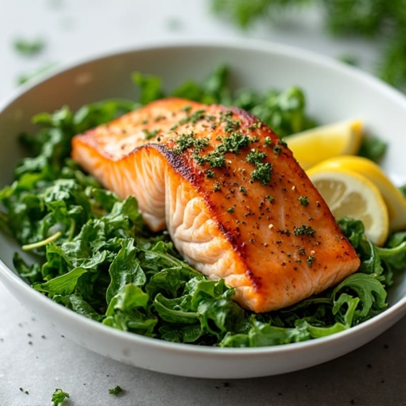 Flaky Roasted Salmon with Bright Lemon-Herb Greens