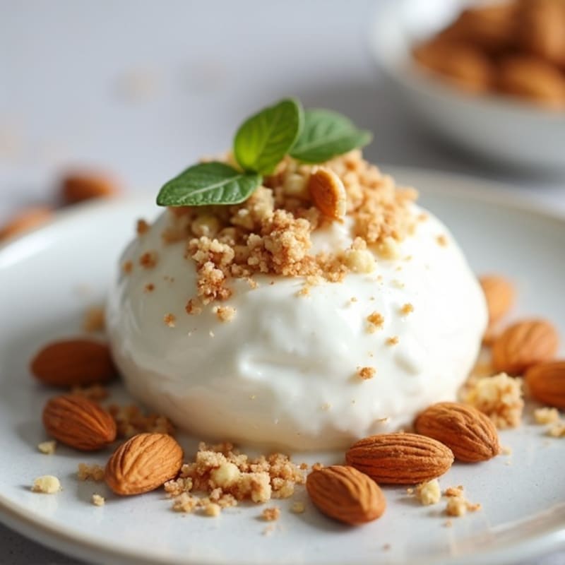 Creamy Greek Yogurt with Chopped Nuts and Protein Powder