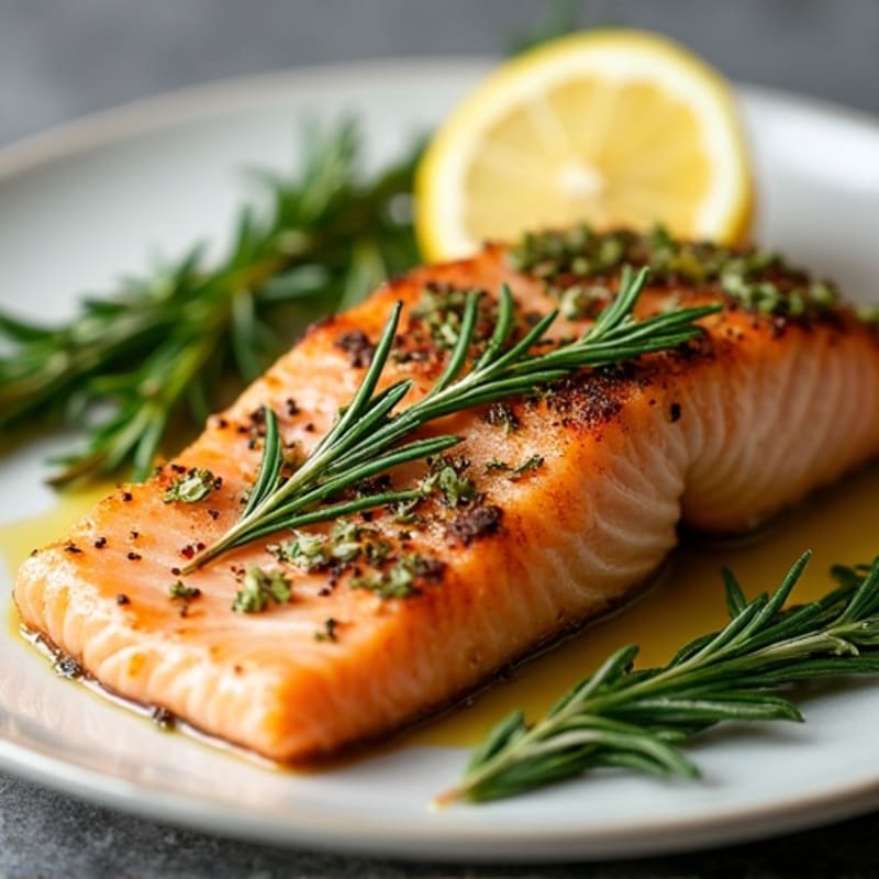 Herb-Crusted Pan Seared Salmon with Lemon