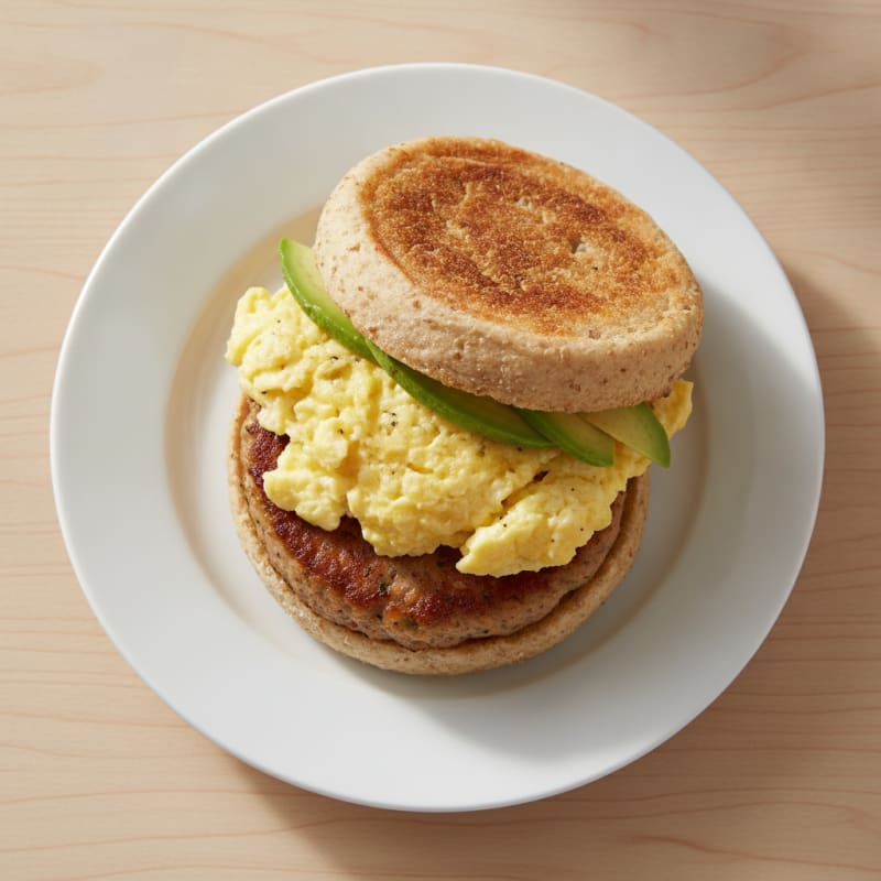 Turkey Sausage Egg English Muffin Sandwich