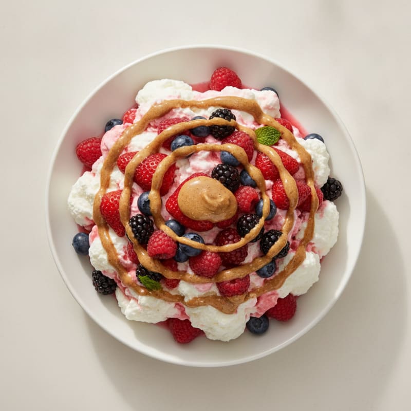 Greek Yogurt Protein Mousse with Mixed Berries