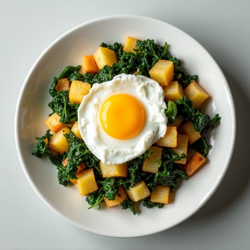Egg and Spinach Potato Hash with Greek Yogurt