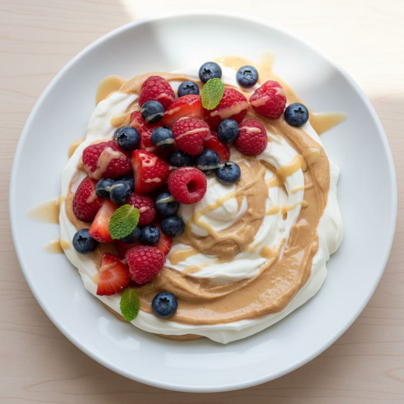 Silky Greek Yogurt Protein Pudding with Mixed Berries