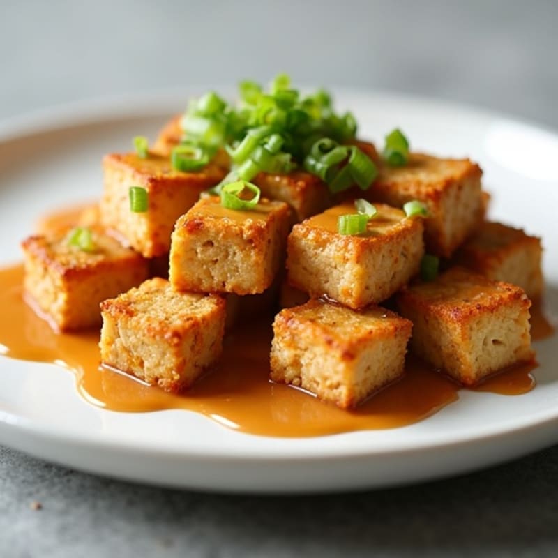 Crispy Baked Tofu with Peanut Sauce