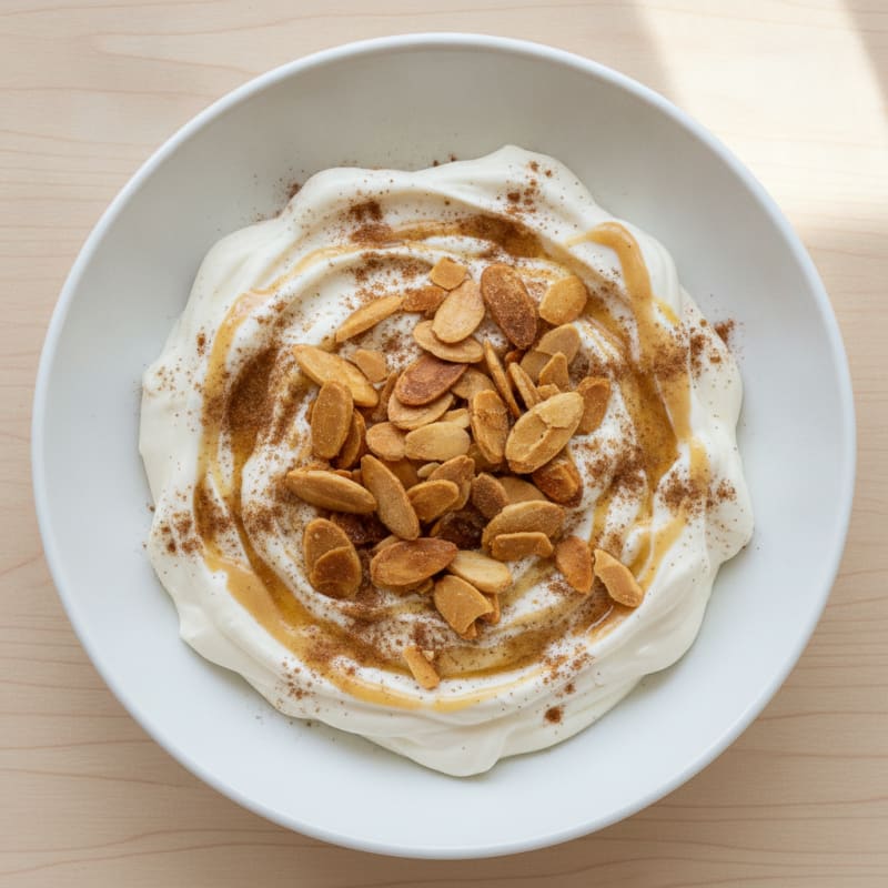 Silky Vanilla Protein Yogurt with Toasted Almonds