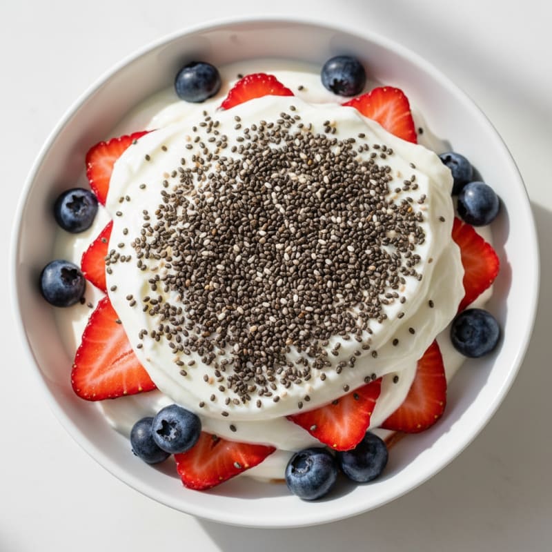 Greek Yogurt Parfait with Berries and Chia Seeds