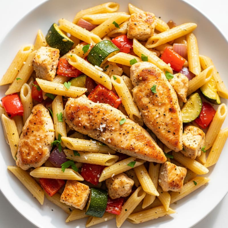 Chickpea Penne with Roasted Vegetables