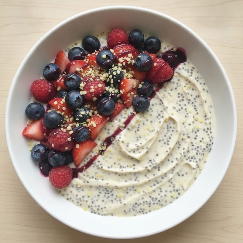 Berry Chia Seed Protein Pudding