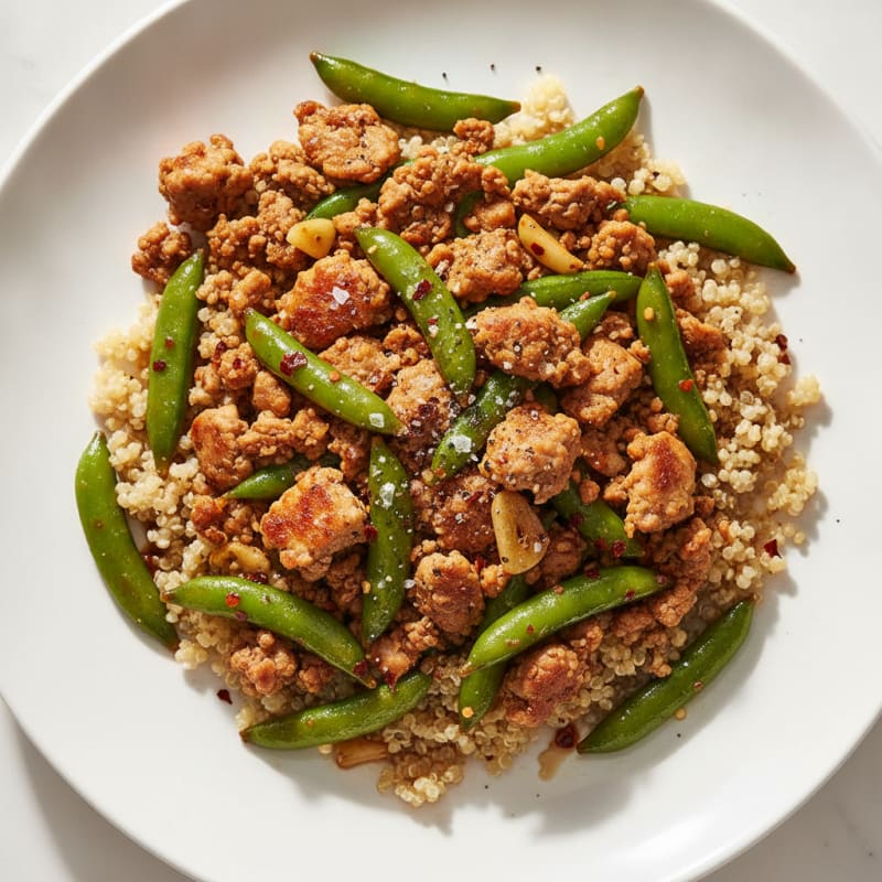 Ginger-Soy Ground Turkey & Quinoa Stir-Fry