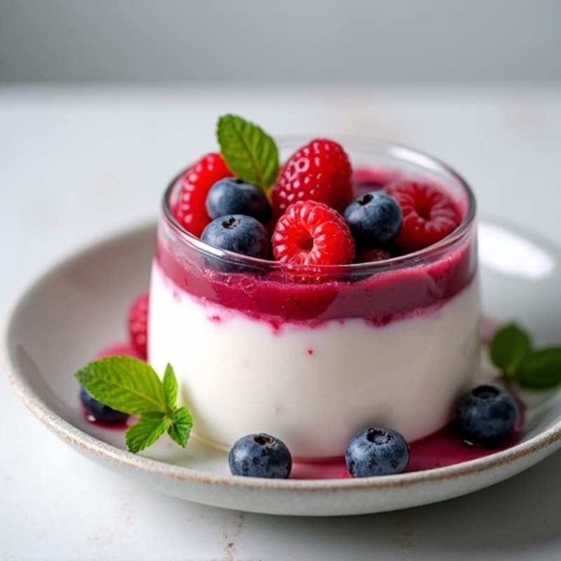 Silky Greek Yogurt Protein Pudding with Mixed Berries