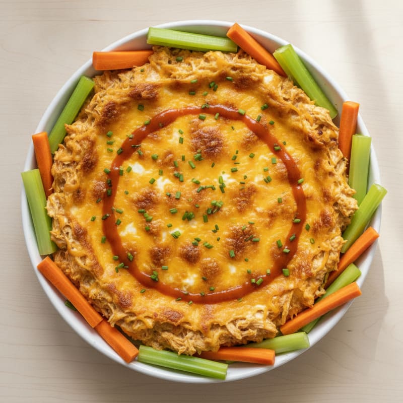 Clean Buffalo Chicken Dip with Fresh Veggies