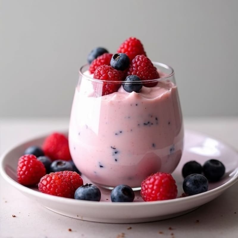 Greek Yogurt Protein Mousse with Mixed Berries