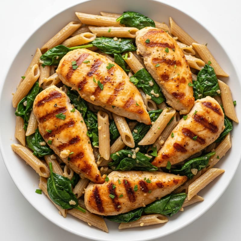Garlic Herb Butter Pasta with Seared Chicken