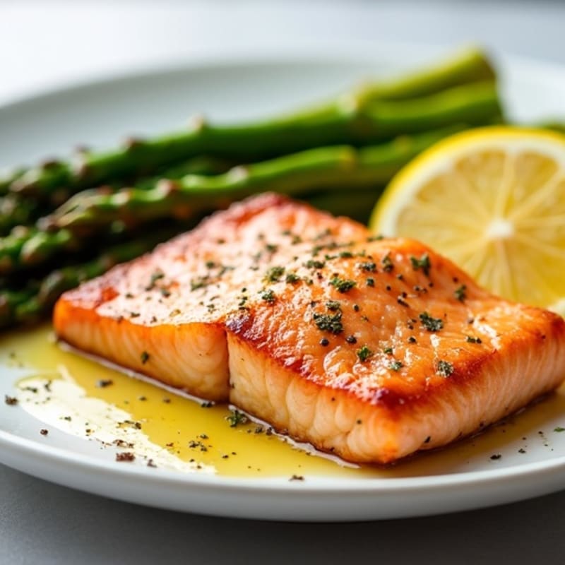 Flaky Baked Salmon with Roasted Asparagus