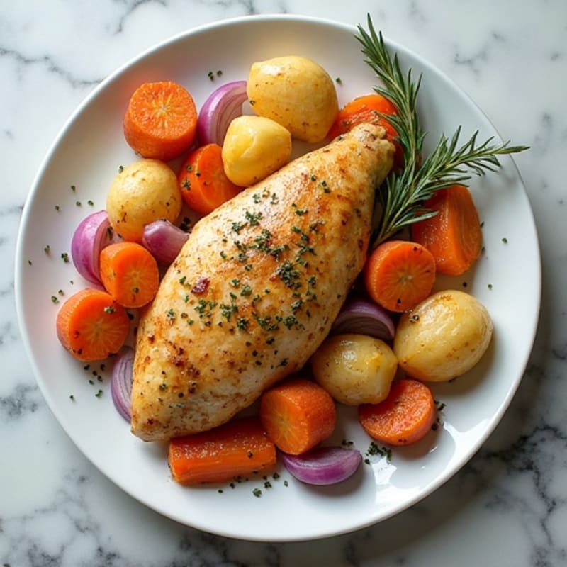 Sheet Pan Lemon Herb Chicken with Crispy Root Vegetables