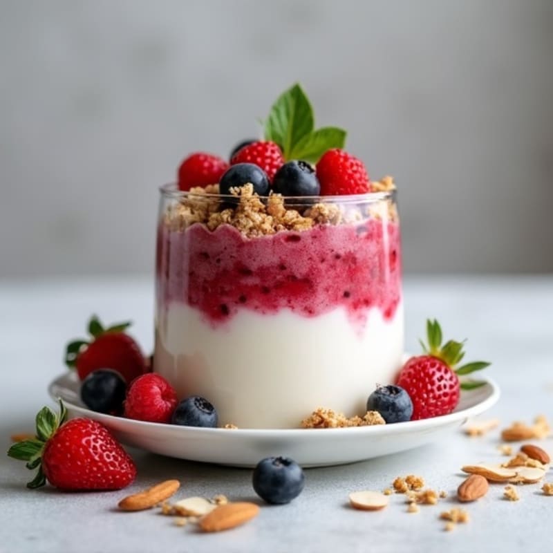 Greek Yogurt Protein Parfait with Mixed Berries