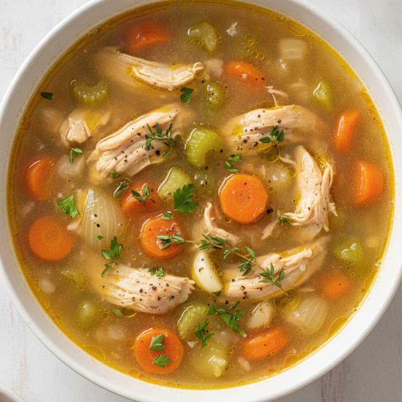 Chicken Bone Broth Soup with Vegetables