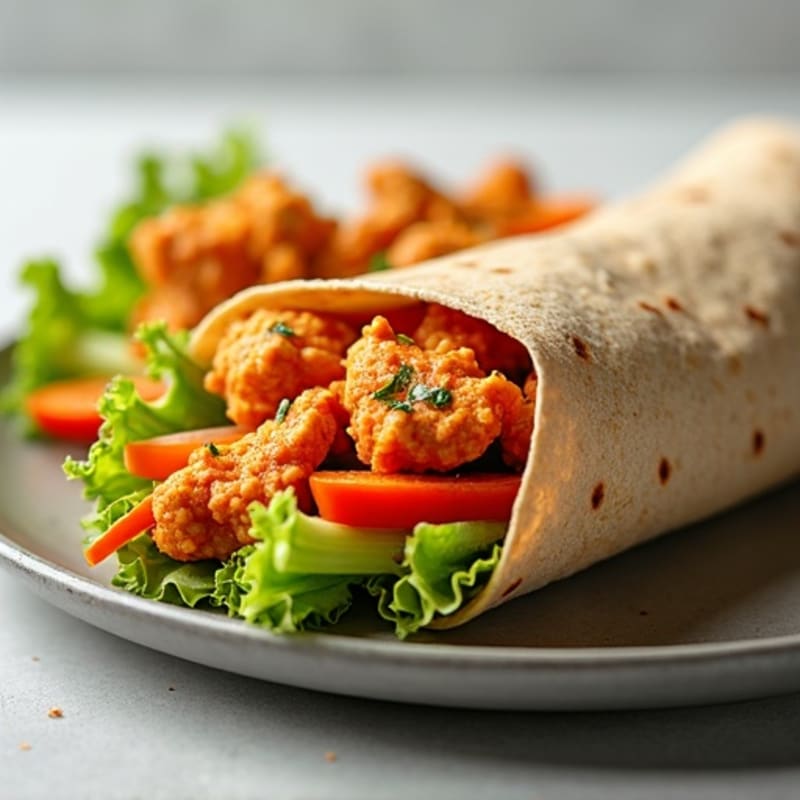 Spicy Buffalo Chicken Wrap with Crunchy Veggies
