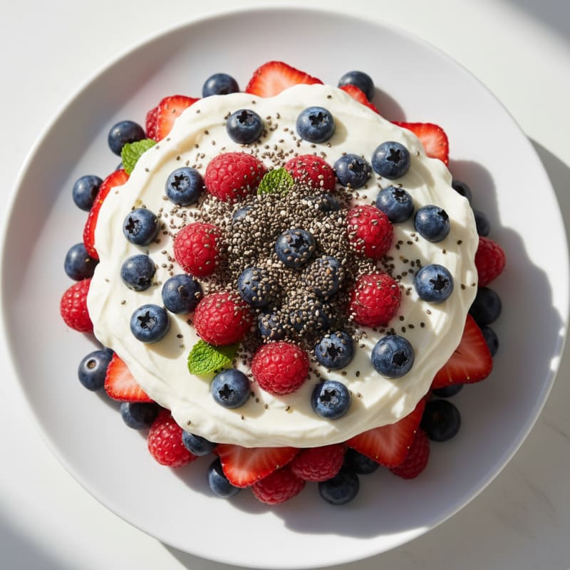 Greek Yogurt Protein Parfait with Mixed Berries