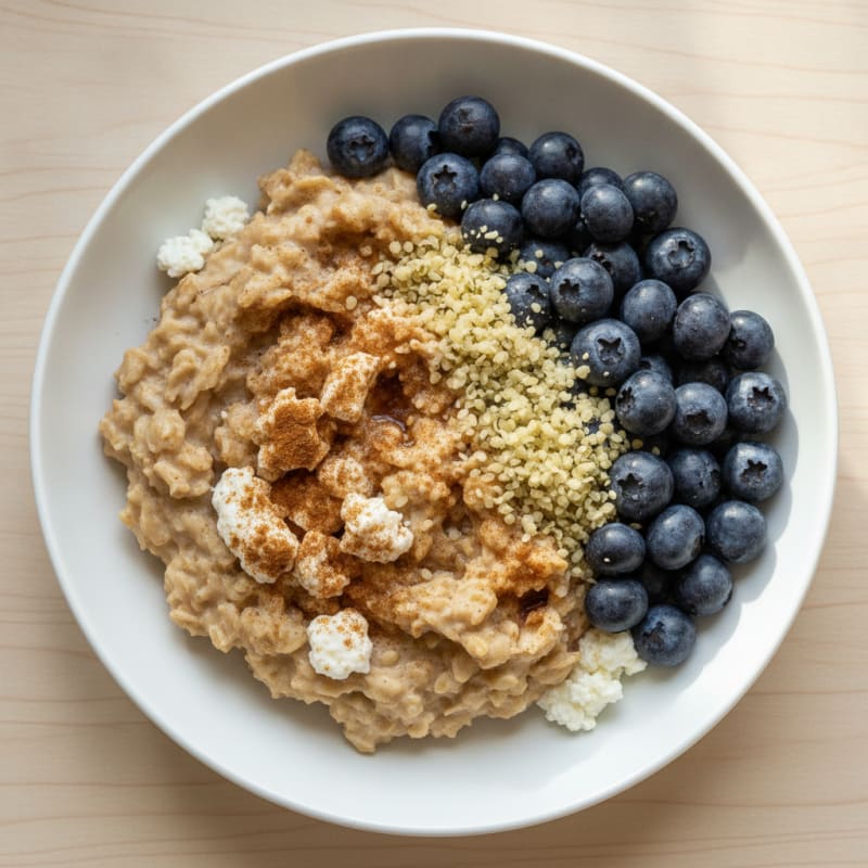 Cottage Cheese and Berry Protein Oatmeal