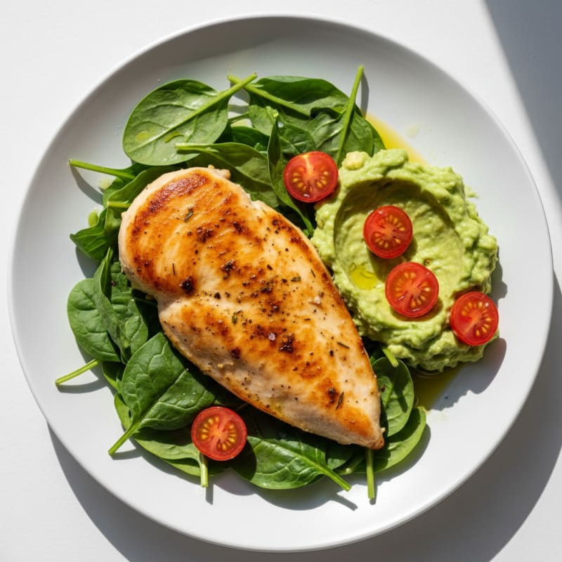 Golden Pan-Seared Chicken with Creamy Avocado