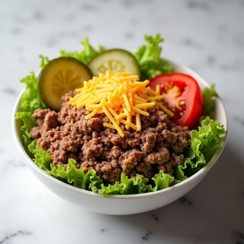 Protein-Packed Lean Ground Beef Big Mac Bowl