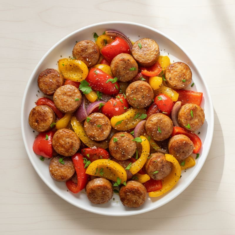 Sheet Pan Sausage and Peppers