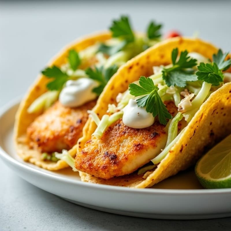 Crispy Baked Fish Tacos with Lime Slaw