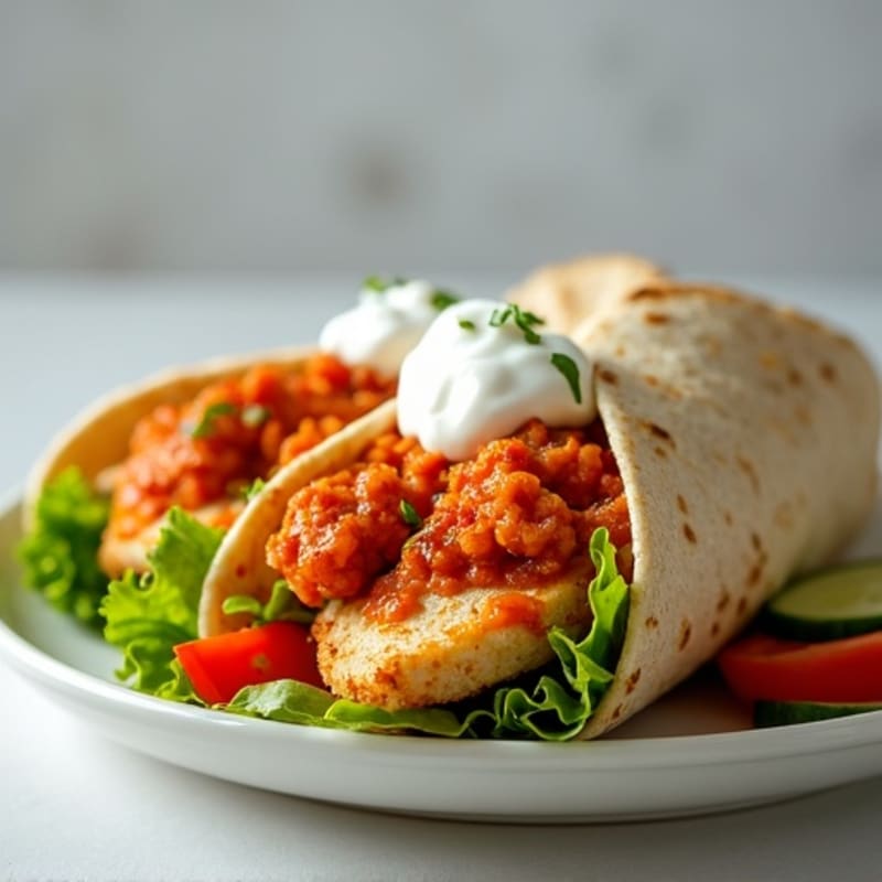 Crispy Buffalo Chicken Wrap with Fresh Veggies