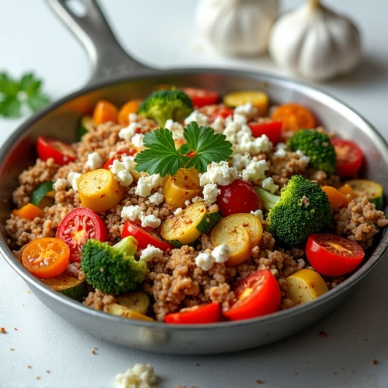 Savory Ground Turkey and Roasted Vegetable Skillet