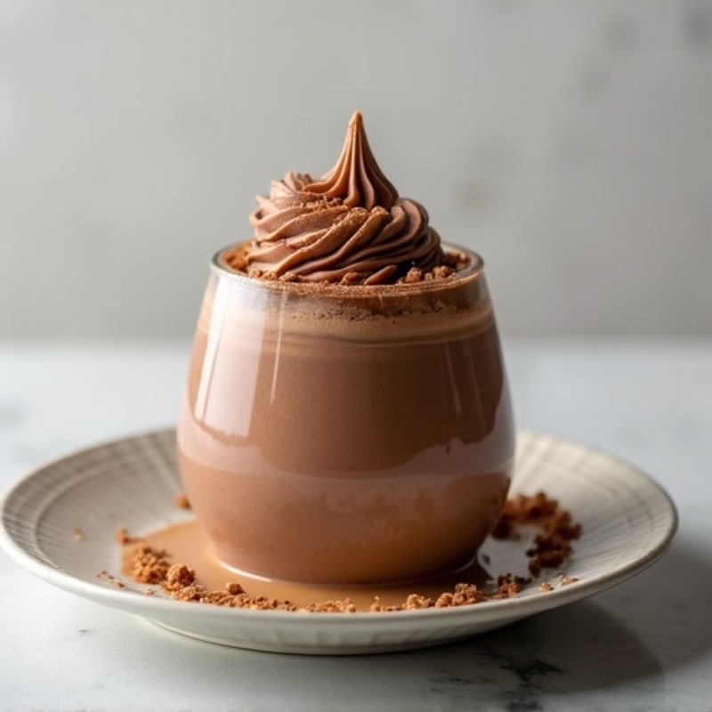 Silky Chocolate Protein Mousse with Peanut Butter Swirl