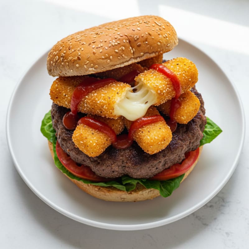 Mozzarella Stick Beef Burger