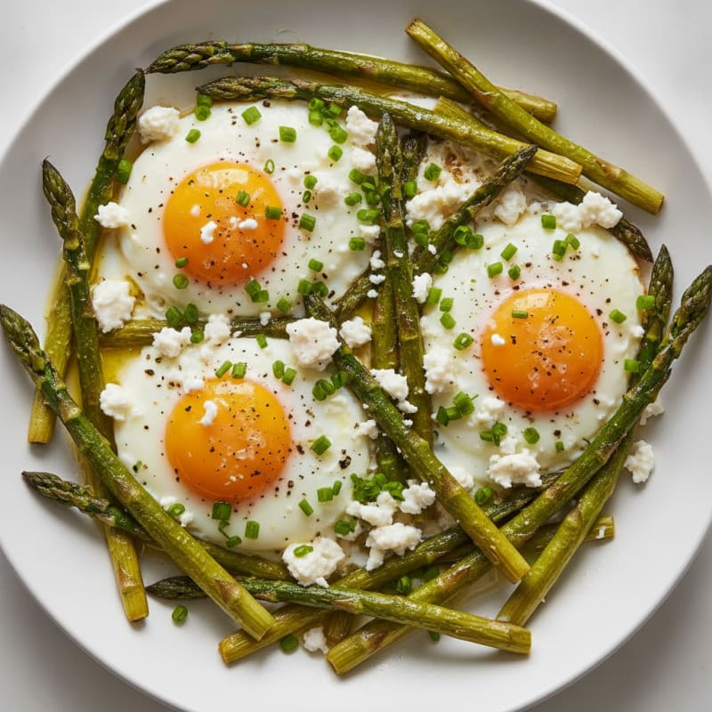 Baked Eggs with Roasted Asparagus