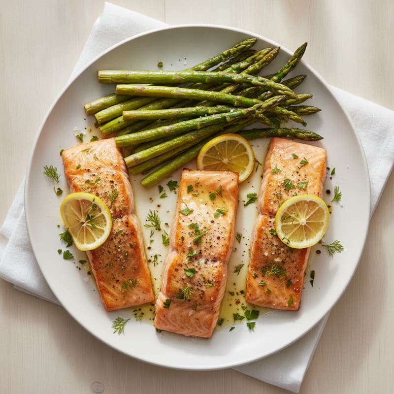 Lemon Herb Baked Salmon with Asparagus
