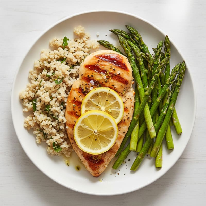 Grilled Lemon-Herb Chicken with Roasted Asparagus