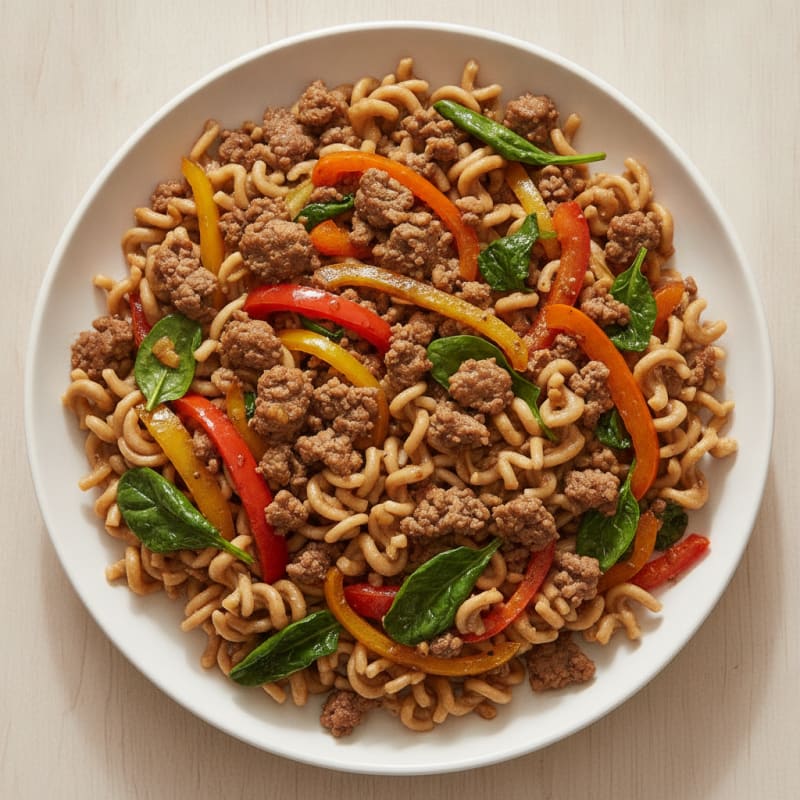 Savory Ground Beef and Noodle Skillet