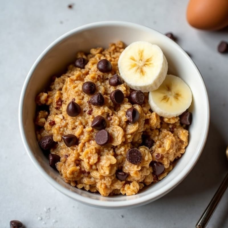 Hearty Baked Oatmeal with Protein and Dark Chocolate Chips