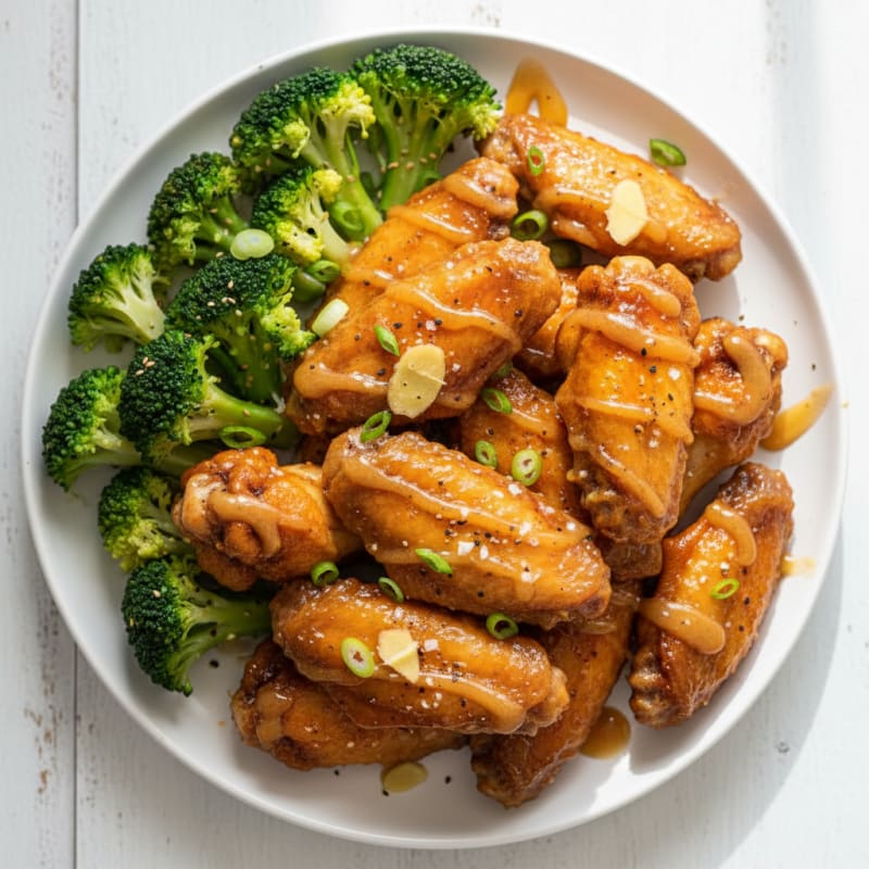 Crispy Honey-Garlic Chicken Wings