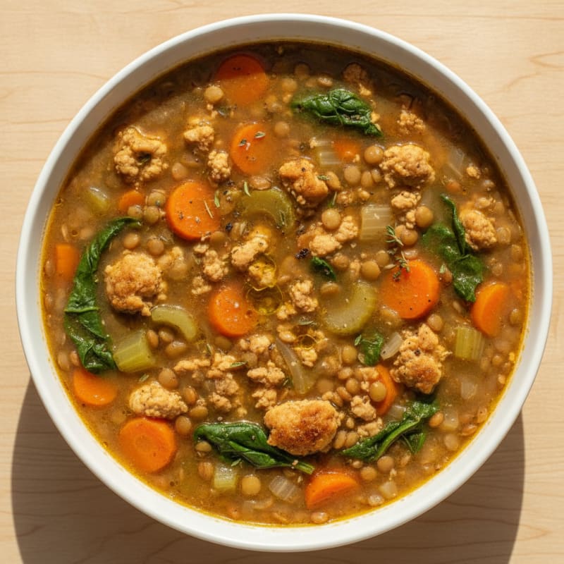 Hearty Lentil Soup with Garden Vegetables