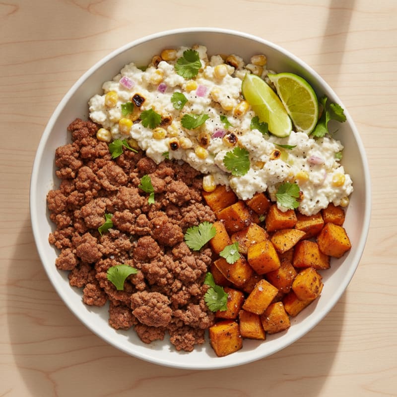 Ground Beef Mexican Street Corn Bowl