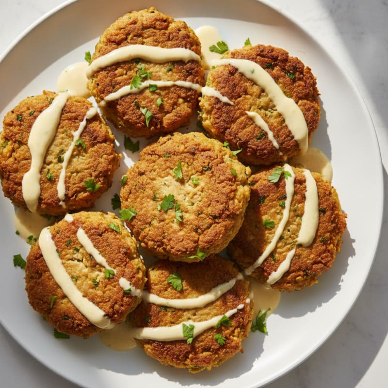 Crispy Falafel with Lemon-Tahini Drizzle