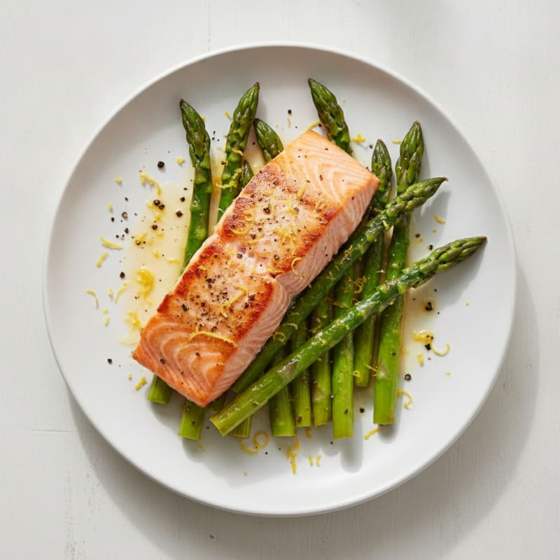 Seared Salmon with Asparagus and Lemon Zest