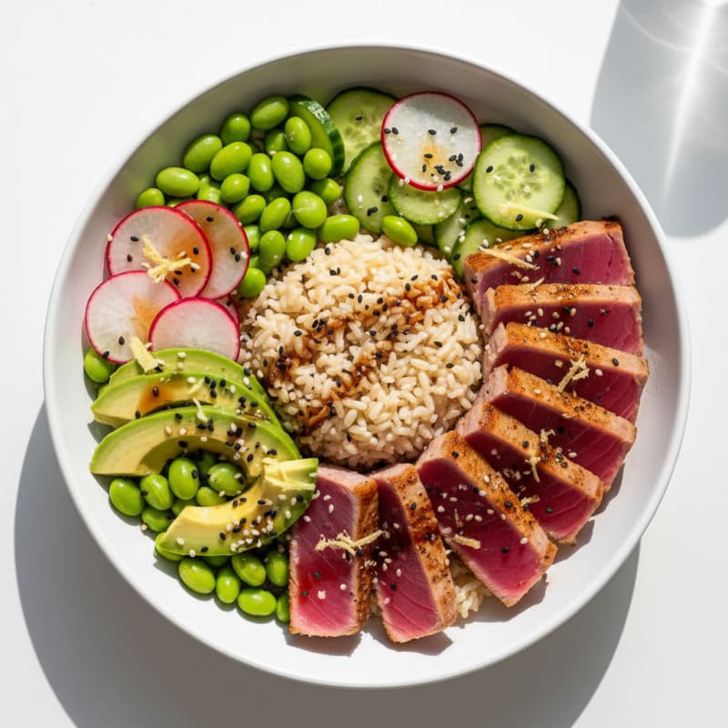 Seared Tuna Poke Rice Bowl