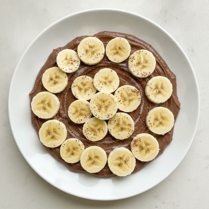 Silky Chocolate Protein Pudding with Sliced Bananas