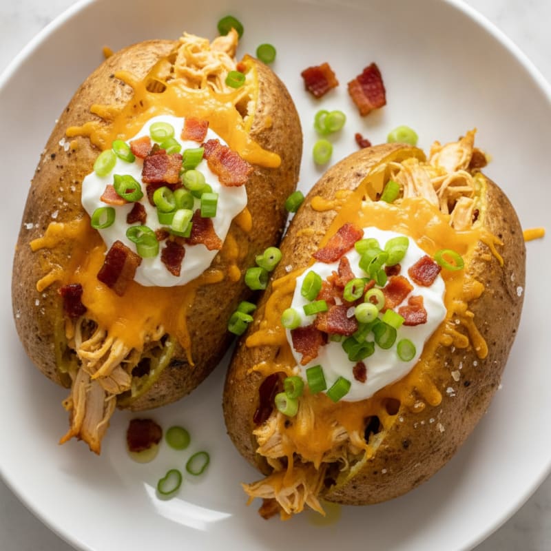 Loaded Baked Potatoes with Crispy Bacon