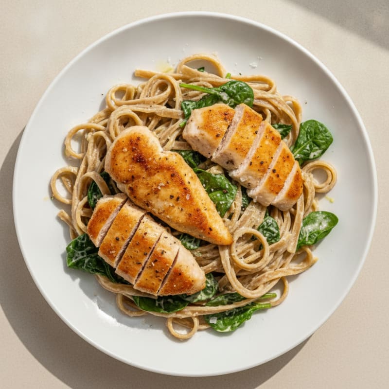 Garlic Parmesan Chicken Alfredo Fettuccine